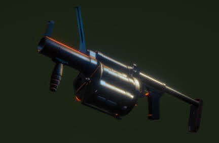 3d Gun on black