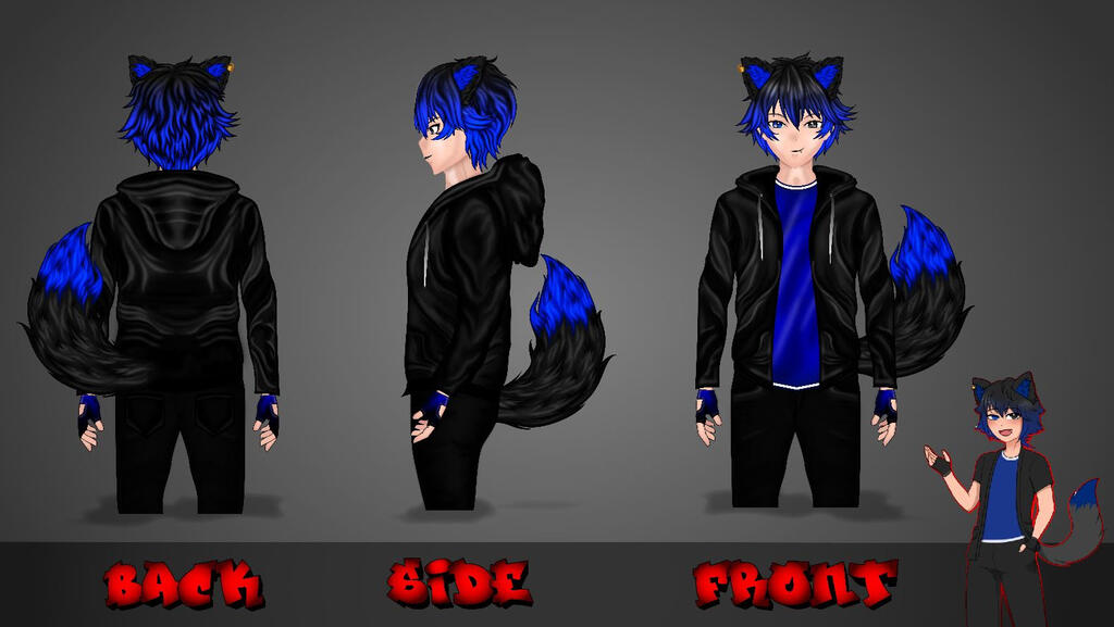 Blue and black theme Vtuber